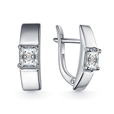 Серебряные cерьги с фианитом