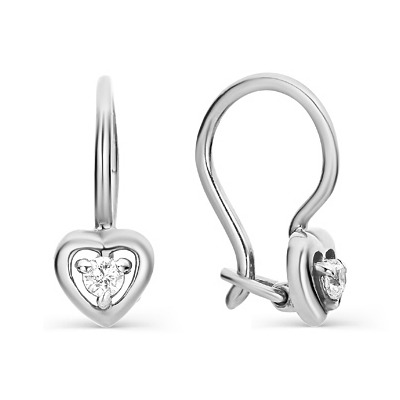 Серебряные cерьги классические с фианитом