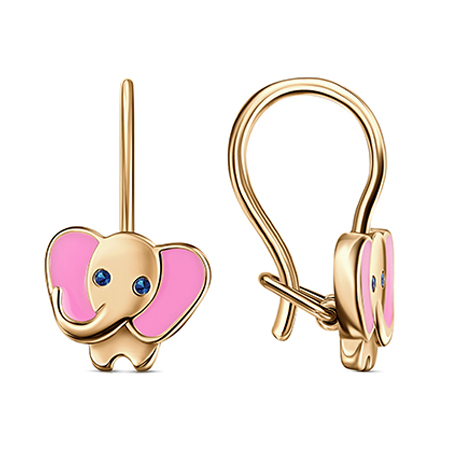 Серебряные cерьги классические с позолотой с эмалью