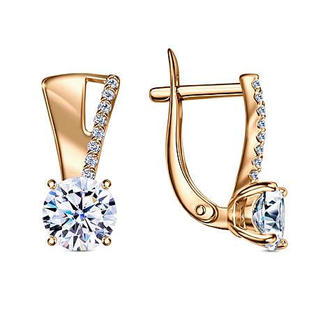 Серебряные cерьги с фианитом