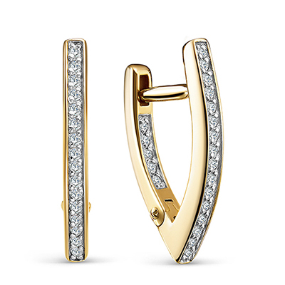 Серебряные cерьги с фианитом