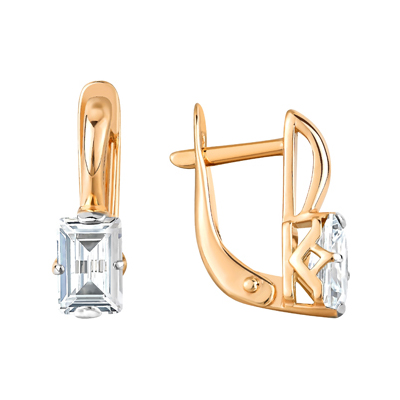 Серебряные cерьги с фианитом