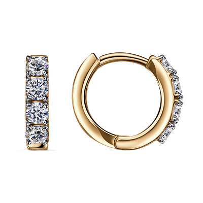 Серебряные cерьги классические с фианитом