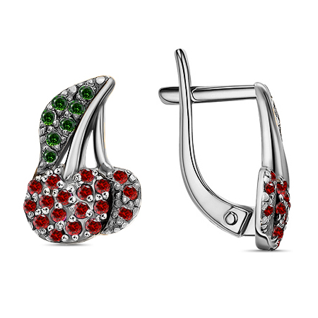 Серебряные cерьги классические с фианитом