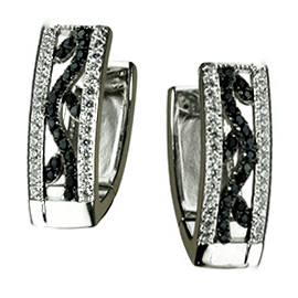 Серебряные cерьги классические с фианитом