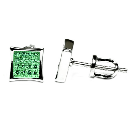 Серебряные cерьги пусеты (гвоздики) со шпинелью