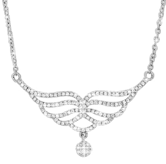 Серебряное колье с фианитом