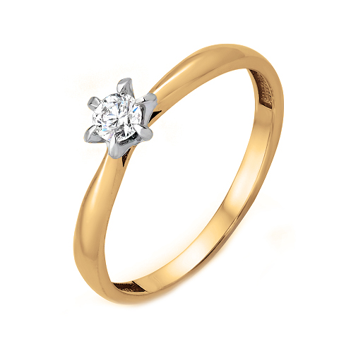 Золотое кольцо с бриллиантом