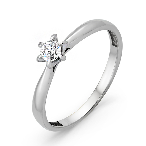 Кольцо из белого золота с бриллиантом