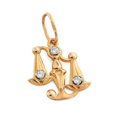 Золотая подвеска с фианитом